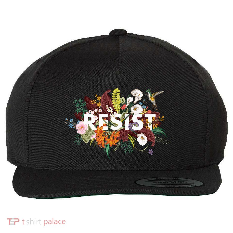 Resist Floral Anti Trump Political Protest Wool Snapback Cap
