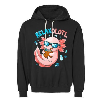 Relaxolotl Funny Axolotl Relax  Garment-Dyed Fleece Hoodie
