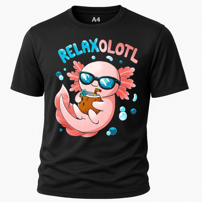 Relaxolotl Funny Axolotl Relax  Cooling Performance Crew T-Shirt