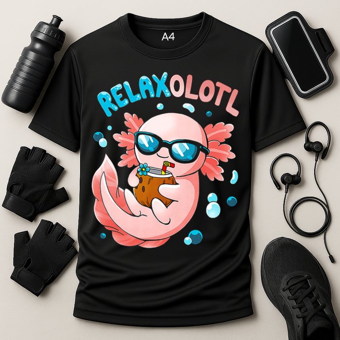 Relaxolotl Funny Axolotl Relax  Cooling Performance Crew T-Shirt