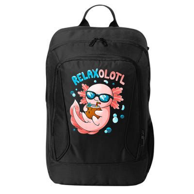 Relaxolotl Funny Axolotl Relax  City Backpack