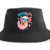 Relaxolotl Funny Axolotl Relax  Sustainable Bucket Hat