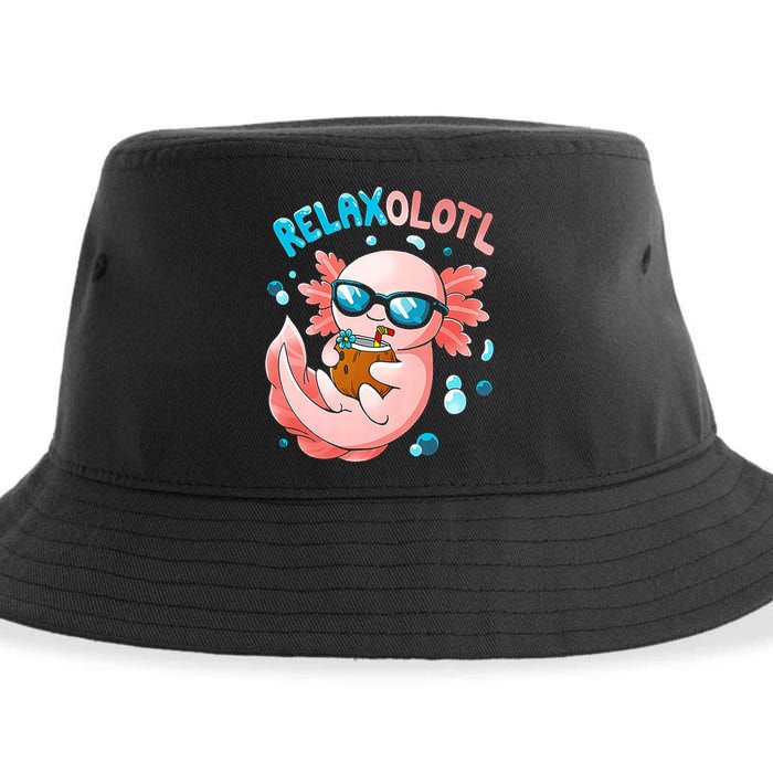 Relaxolotl Funny Axolotl Relax  Sustainable Bucket Hat