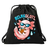 Relaxolotl Funny Axolotl Relax  Drawstring Bag
