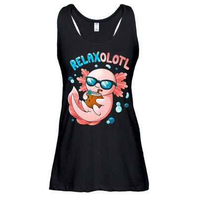 Relaxolotl Funny Axolotl Relax  Ladies Essential Flowy Tank
