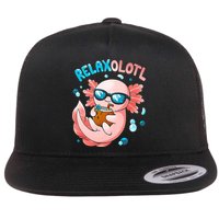 Relaxolotl Funny Axolotl Relax  Flat Bill Trucker Hat