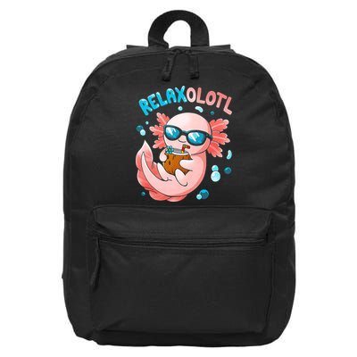 Relaxolotl Funny Axolotl Relax  16 in Basic Backpack