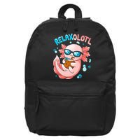 Relaxolotl Funny Axolotl Relax  16 in Basic Backpack