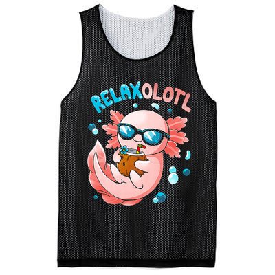 Relaxolotl Funny Axolotl Relax  Mesh Reversible Basketball Jersey Tank
