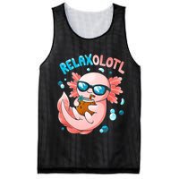 Relaxolotl Funny Axolotl Relax  Mesh Reversible Basketball Jersey Tank
