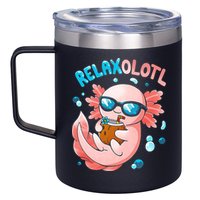 Relaxolotl Funny Axolotl Relax  12oz Stainless Steel Coffee Mug