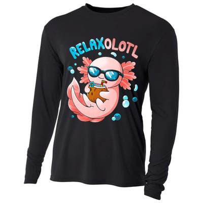 Relaxolotl Funny Axolotl Relax  Cooling Performance Long Sleeve Crew