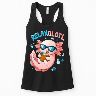 Relaxolotl Funny Axolotl Relax  Womens Tank Top