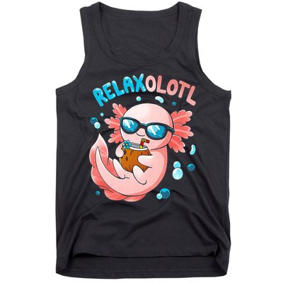 Relaxolotl Funny Axolotl Relax  Tank Top