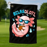 Relaxolotl Funny Axolotl Relax  Golf Towel