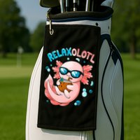 Relaxolotl Funny Axolotl Relax  Golf Towel