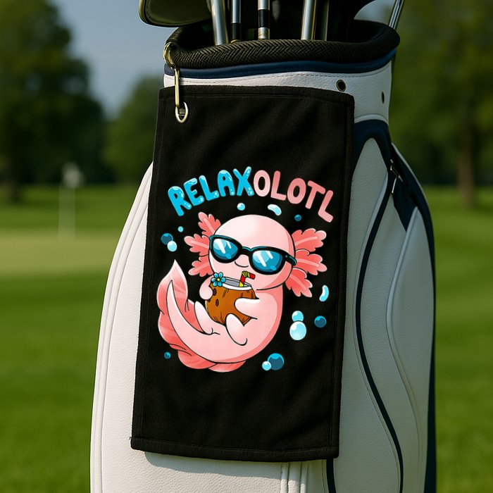 Relaxolotl Funny Axolotl Relax  Golf Towel
