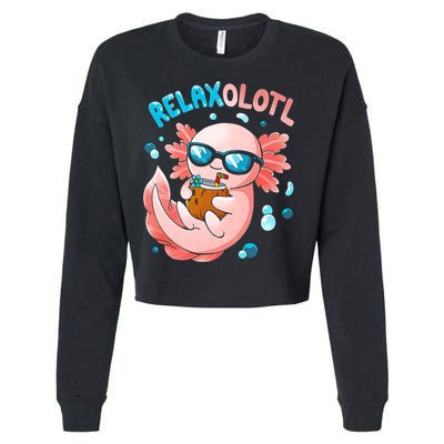 Relaxolotl Funny Axolotl Relax  Cropped Pullover Crew