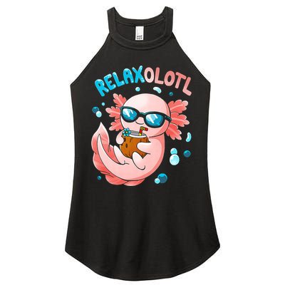 Relaxolotl Funny Axolotl Relax  Women's Perfect Tri Rocker Tank