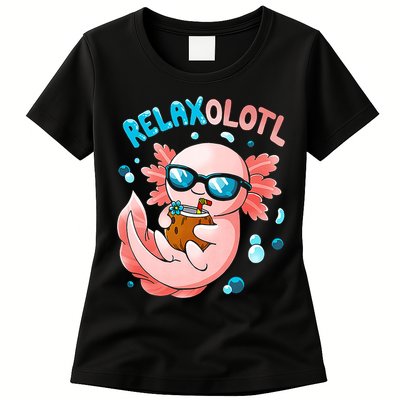 Relaxolotl Funny Axolotl Relax  Womens T-Shirt