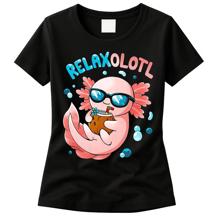 Relaxolotl Funny Axolotl Relax  Womens T-Shirt