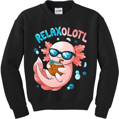 Relaxolotl Funny Axolotl Relax  Kids Sweatshirt