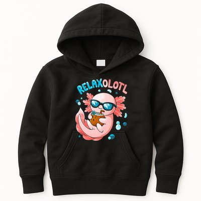 Relaxolotl Funny Axolotl Relax  Kids Hoodie