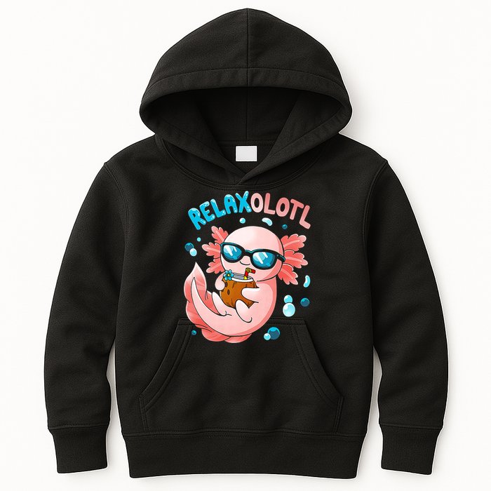 Relaxolotl Funny Axolotl Relax  Kids Hoodie