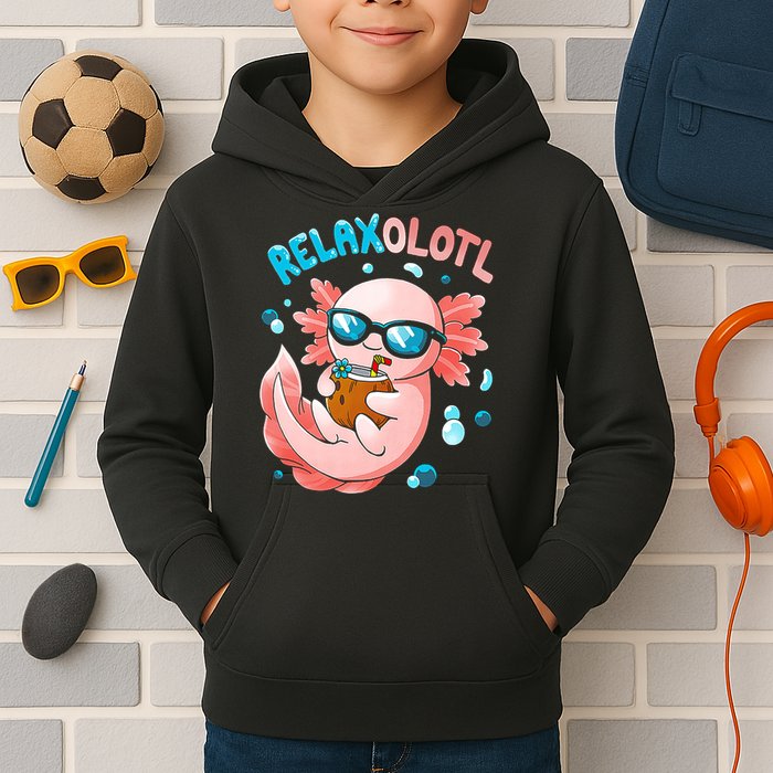Relaxolotl Funny Axolotl Relax  Kids Hoodie