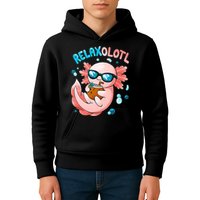 Relaxolotl Funny Axolotl Relax  Kids Hoodie