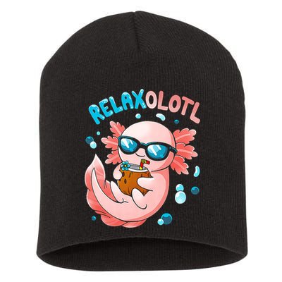 Relaxolotl Funny Axolotl Relax  Short Acrylic Beanie