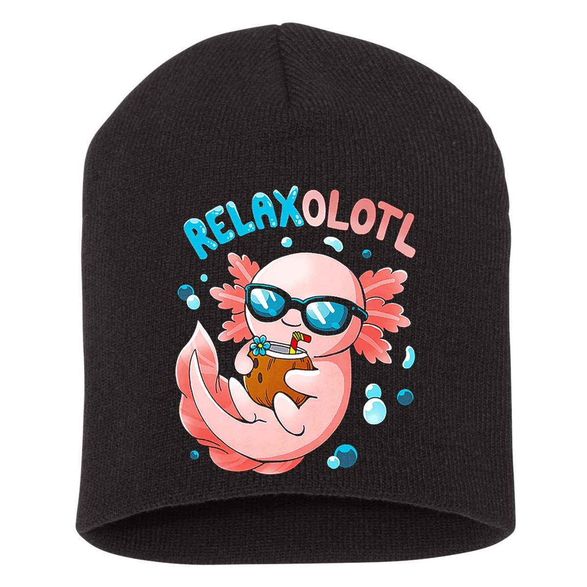 Relaxolotl Funny Axolotl Relax  Short Acrylic Beanie