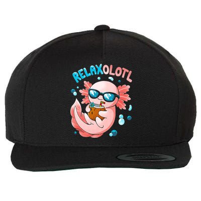 Relaxolotl Funny Axolotl Relax  Wool Snapback Cap