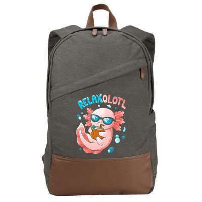 Relaxolotl Funny Axolotl Relax  Cotton Canvas Backpack