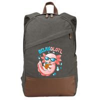 Relaxolotl Funny Axolotl Relax  Cotton Canvas Backpack