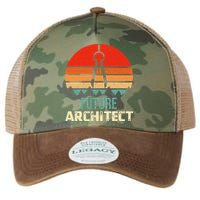 Retro Future Architect Compass Architecture Student Legacy Tie Dye Trucker Hat