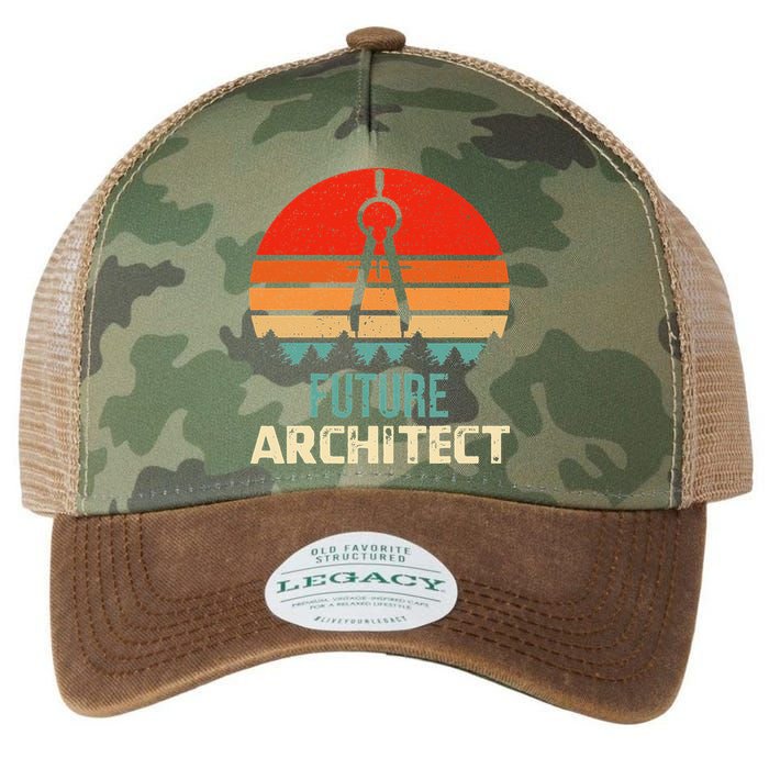 Retro Future Architect Compass Architecture Student Legacy Tie Dye Trucker Hat