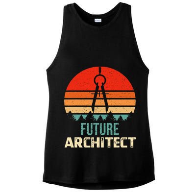 Retro Future Architect Compass Architecture Student Ladies PosiCharge Tri-Blend Wicking Tank
