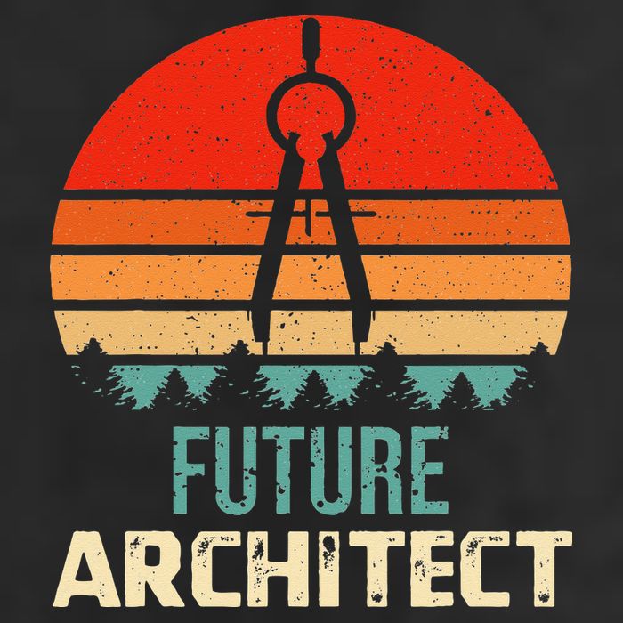 Retro Future Architect Compass Architecture Student Cool Comfort Performance Bucket Hat