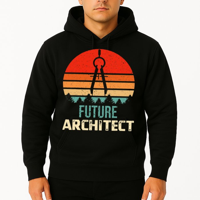 Retro Future Architect Compass Architecture Student Hoodie