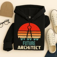 Retro Future Architect Compass Architecture Student Hoodie