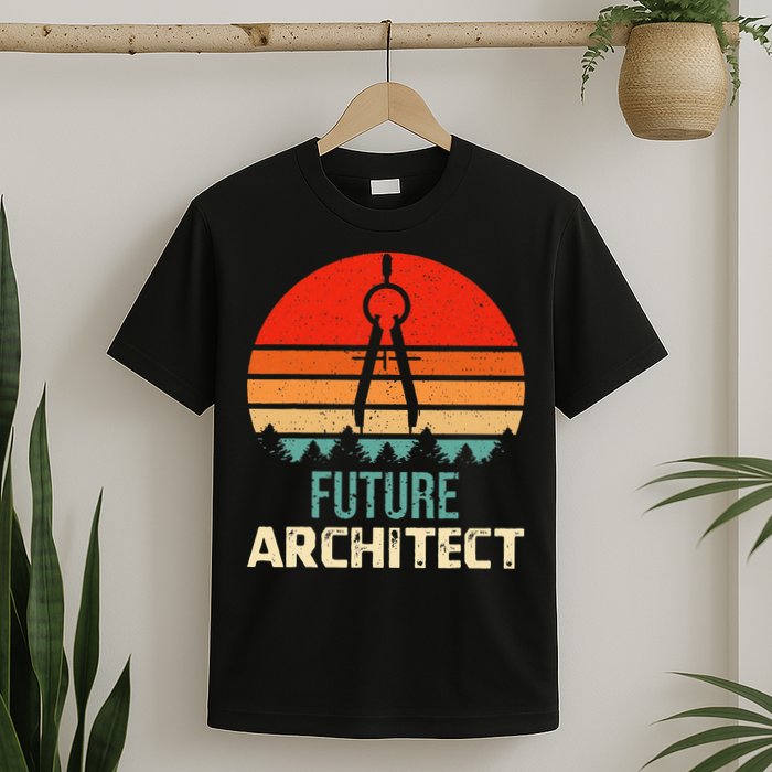 Retro Future Architect Compass Architecture Student T-Shirt