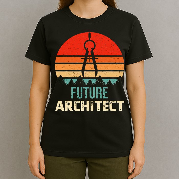 Retro Future Architect Compass Architecture Student T-Shirt
