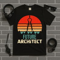 Retro Future Architect Compass Architecture Student T-Shirt