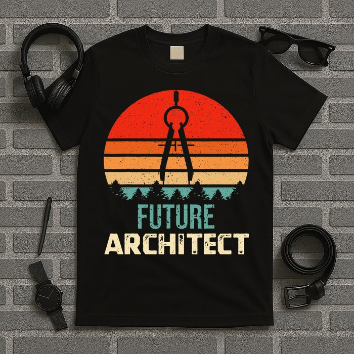 Retro Future Architect Compass Architecture Student T-Shirt