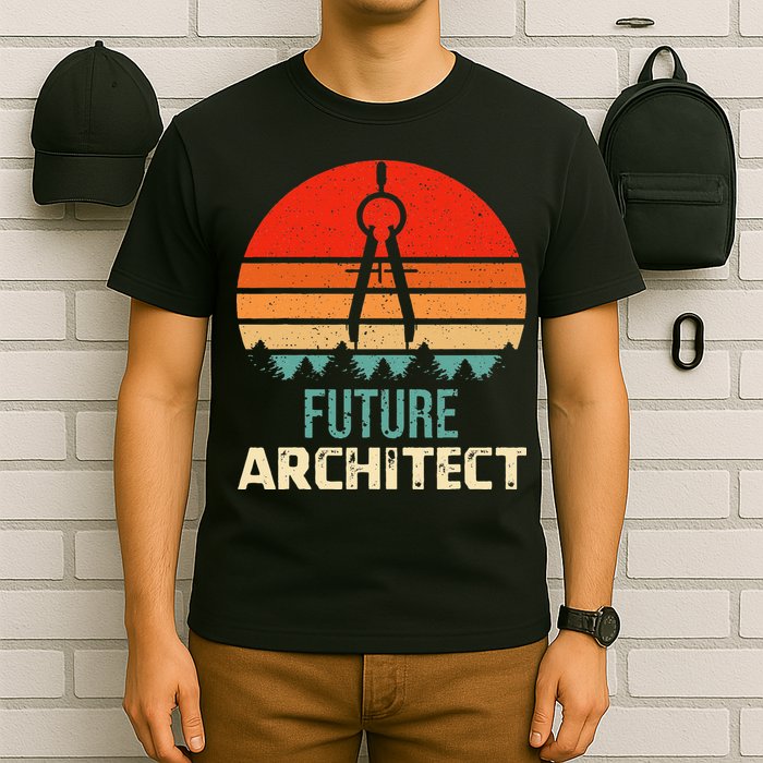 Retro Future Architect Compass Architecture Student T-Shirt