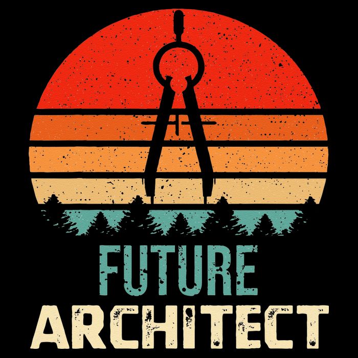 Retro Future Architect Compass Architecture Student T-Shirt