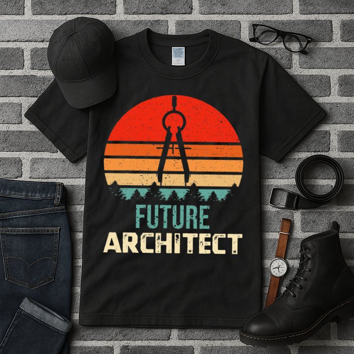 Retro Future Architect Compass Architecture Student Tall T-Shirt