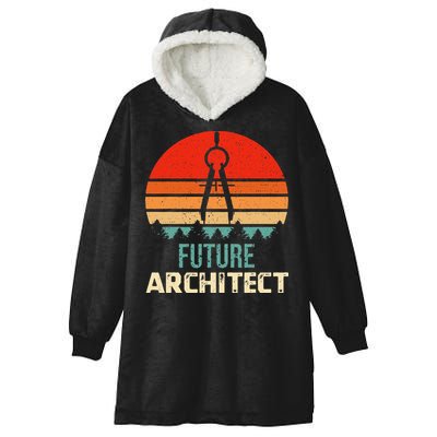 Retro Future Architect Compass Architecture Student Hooded Wearable Blanket