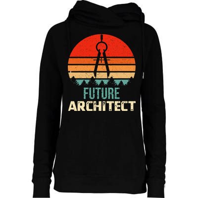 Retro Future Architect Compass Architecture Student Womens Funnel Neck Pullover Hood